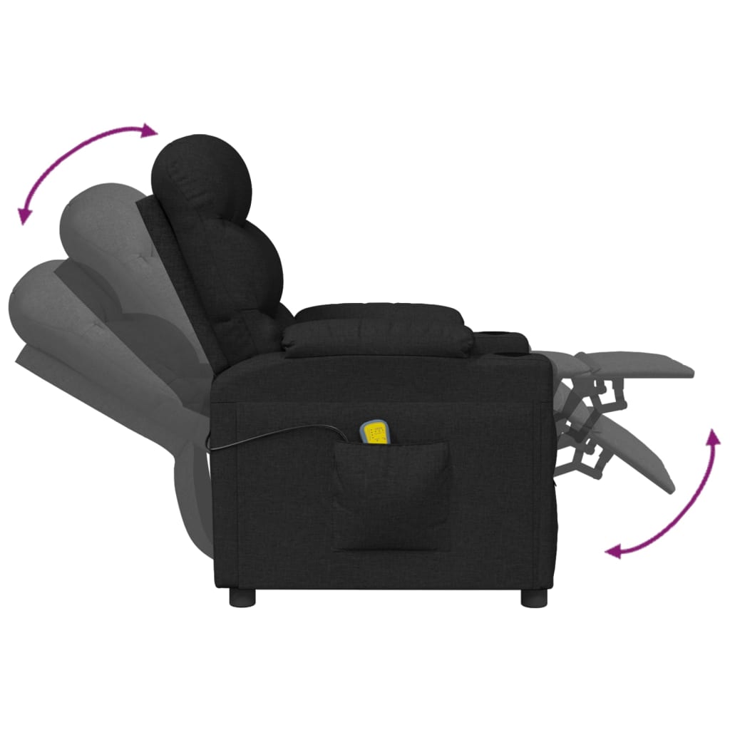 Fauteuil de massage Noir Tissu