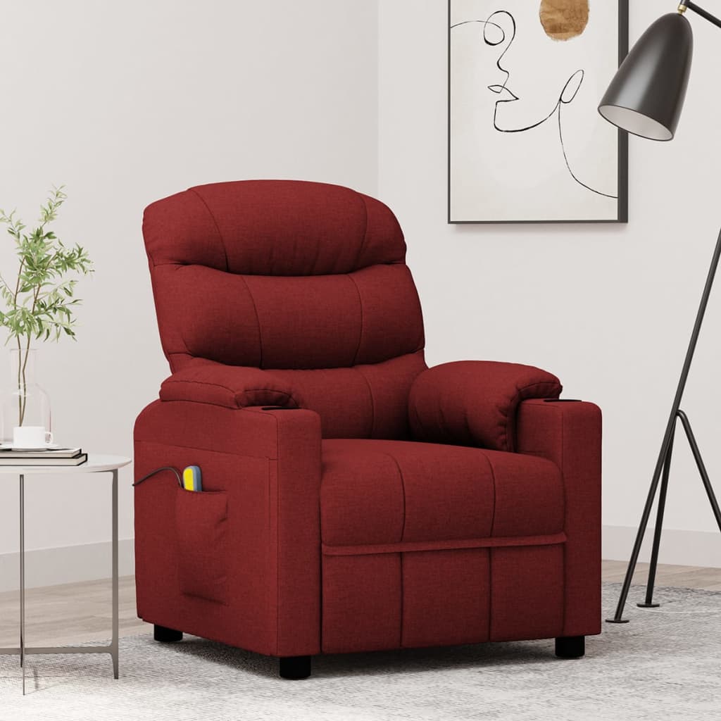 Fauteuil de massage Rouge bordeaux Tissu - XIOS