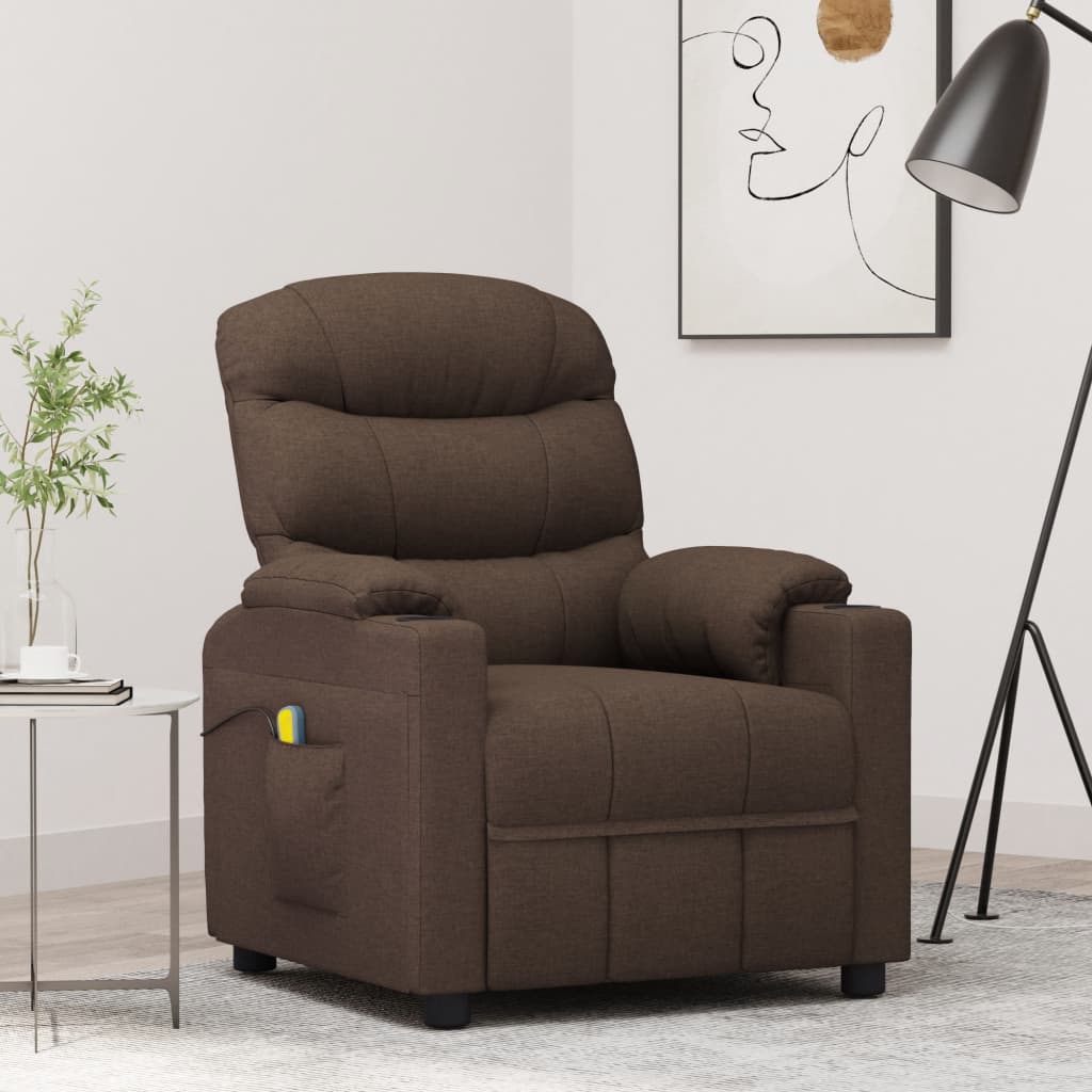 Fauteuil de massage Marron foncé Tissu - XIOS