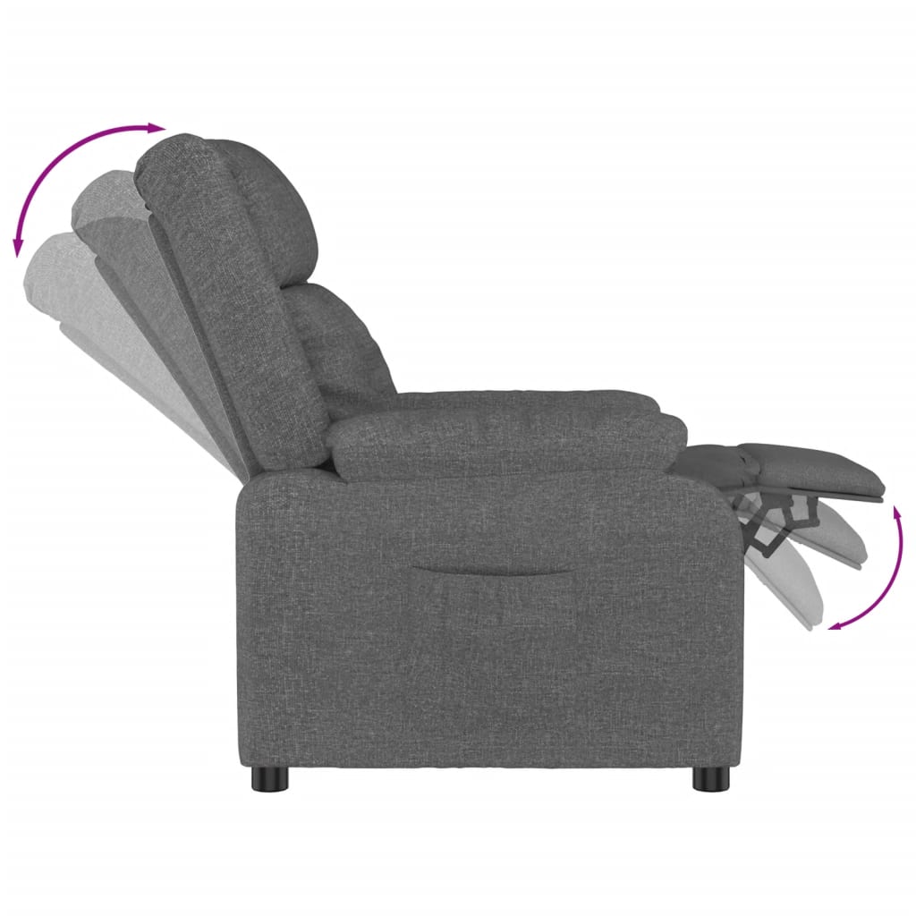 Fauteuil inclinable Gris foncé Tissu - XIOS