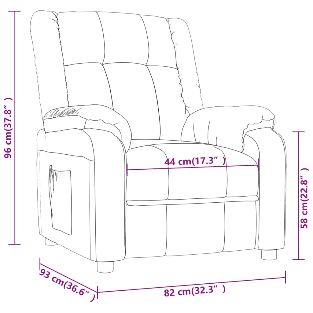 Fauteuil inclinable Gris foncé Tissu - XIOS