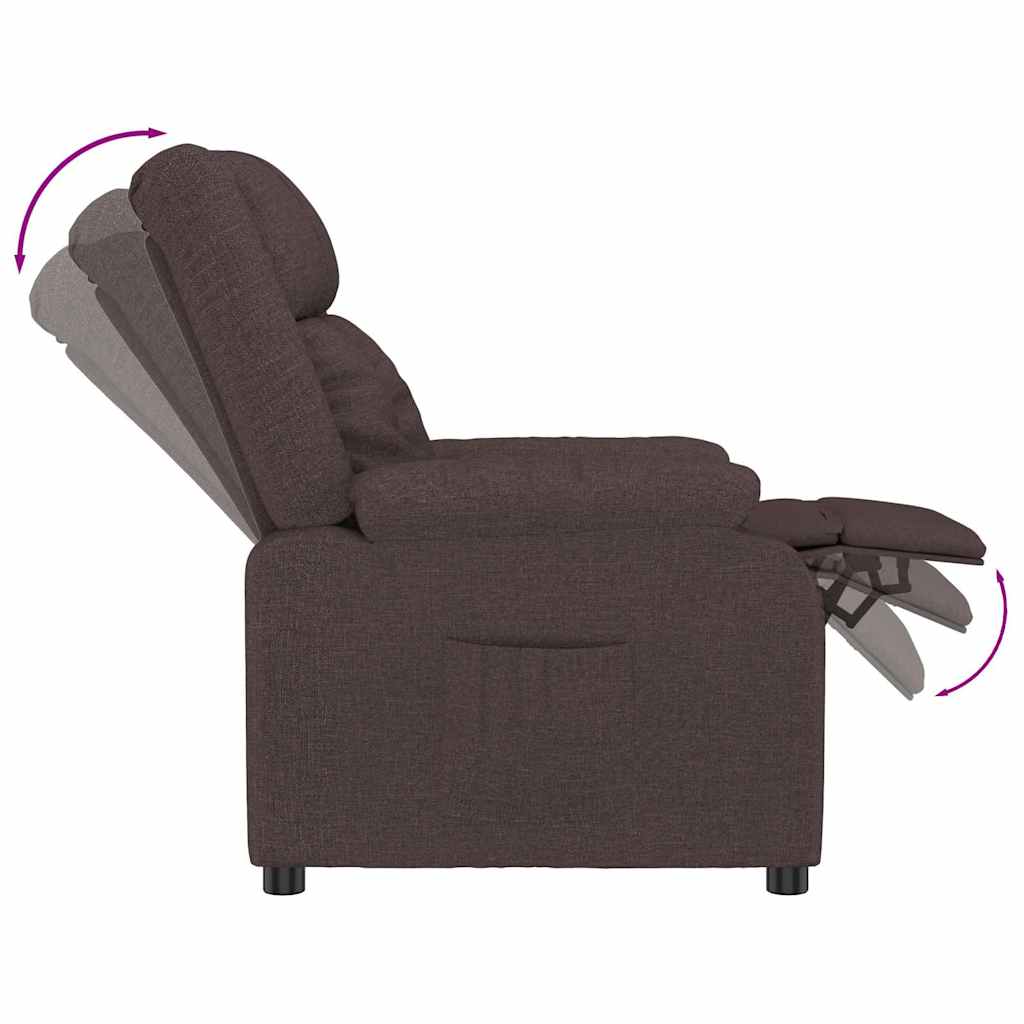 Fauteuil inclinable Marron foncé 82 x 93 x 96 cm tissu - XIOS