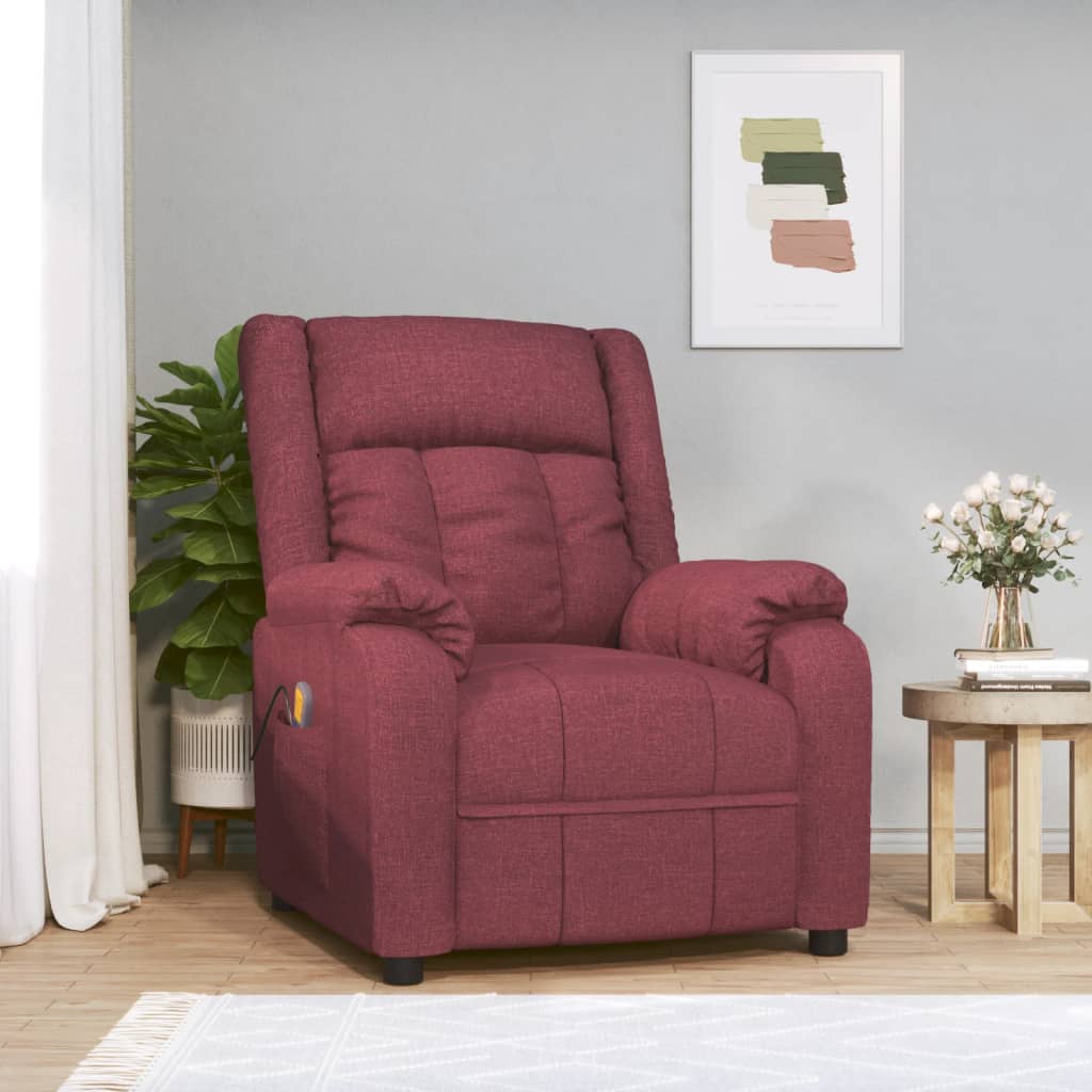Fauteuil de massage Rouge bordeaux Tissu - XIOS