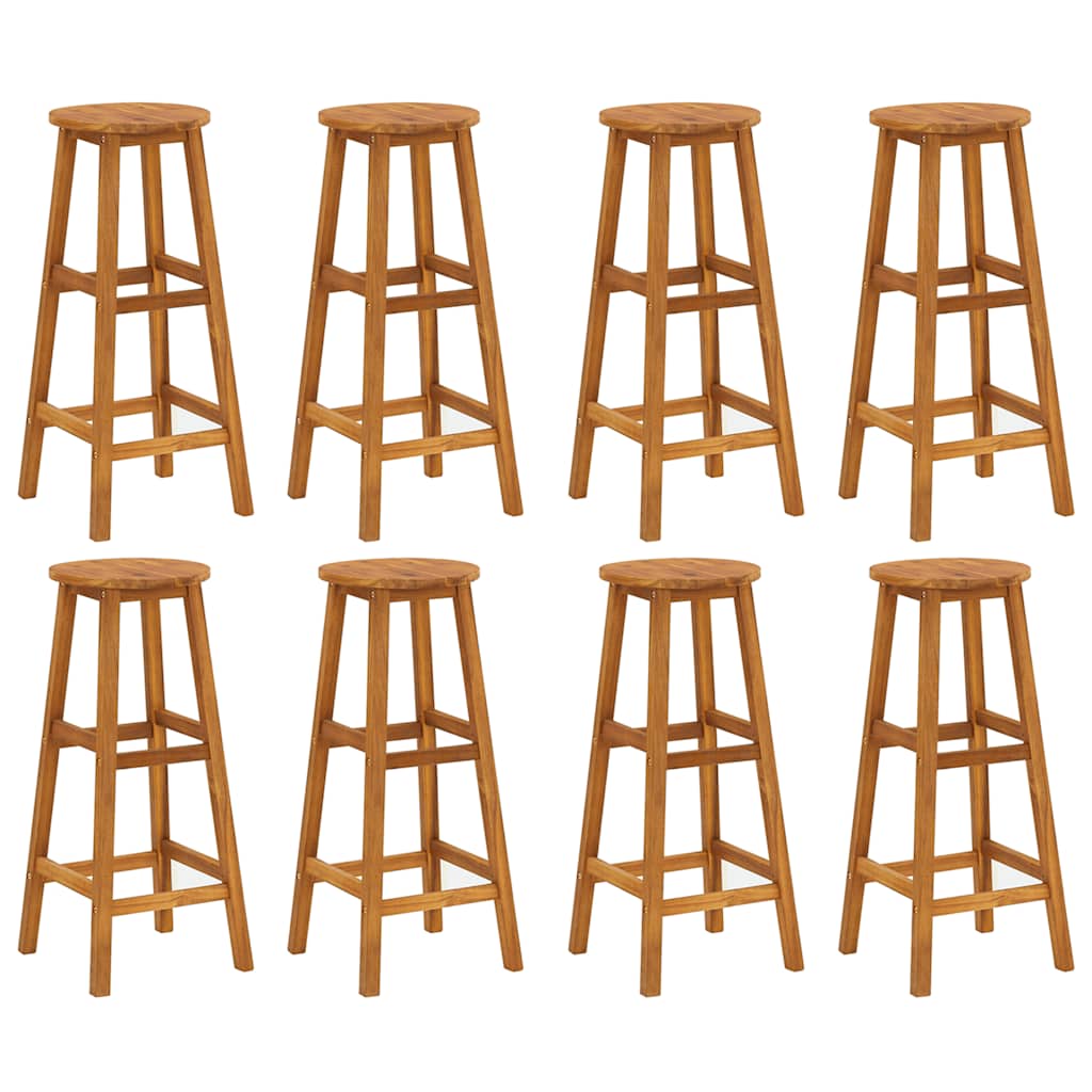 Tabourets de bar lot de 8 bois massif d'acacia - XIOS