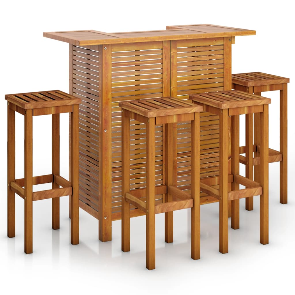 Ensemble de bar de jardin 5 pcs Bois d'acacia massif