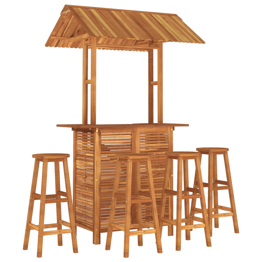 Ensemble de bar de jardin 5 pcs Bois d'acacia solide