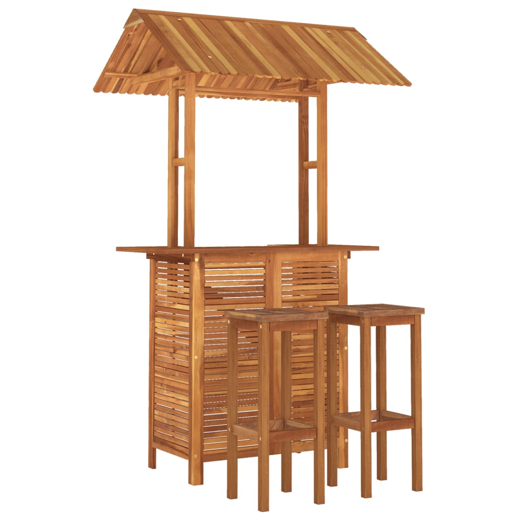 Ensemble de bar de jardin 3 pcs Bois d'acacia solide