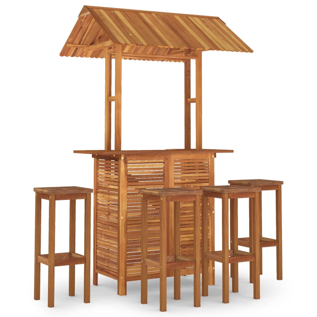 Ensemble de bar de jardin 5 pcs Bois d'acacia solide