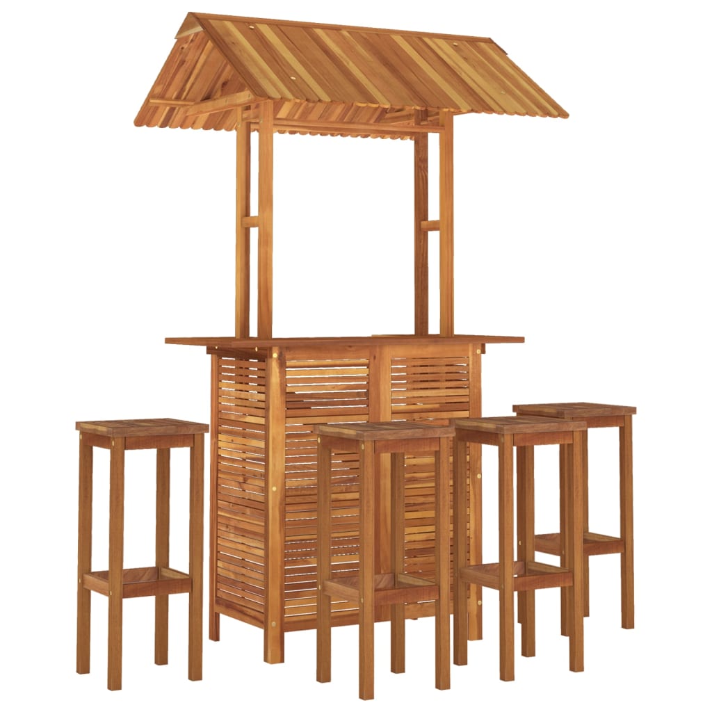 Ensemble de bar de jardin 5 pcs Bois d'acacia solide