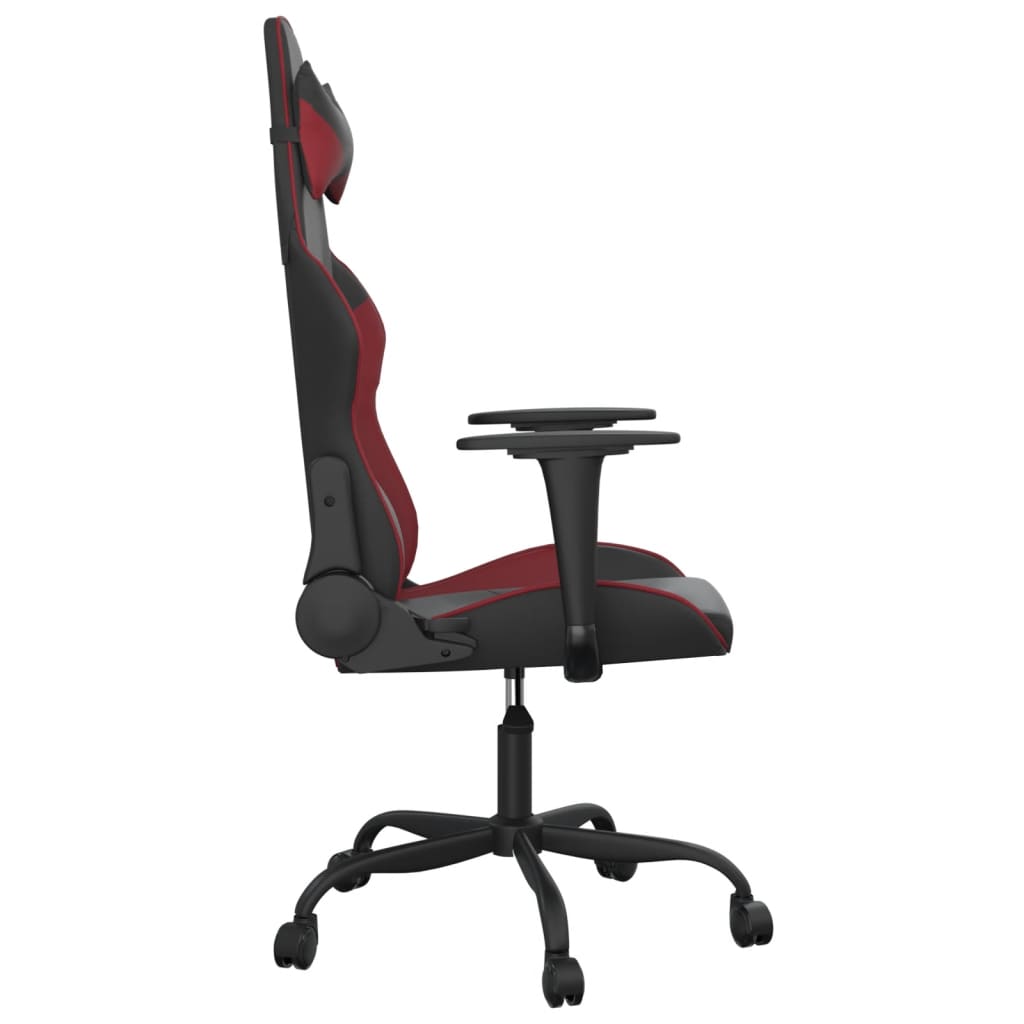 Chaise de jeu de massage Noir et rouge bordeaux Similicuir - XIOS