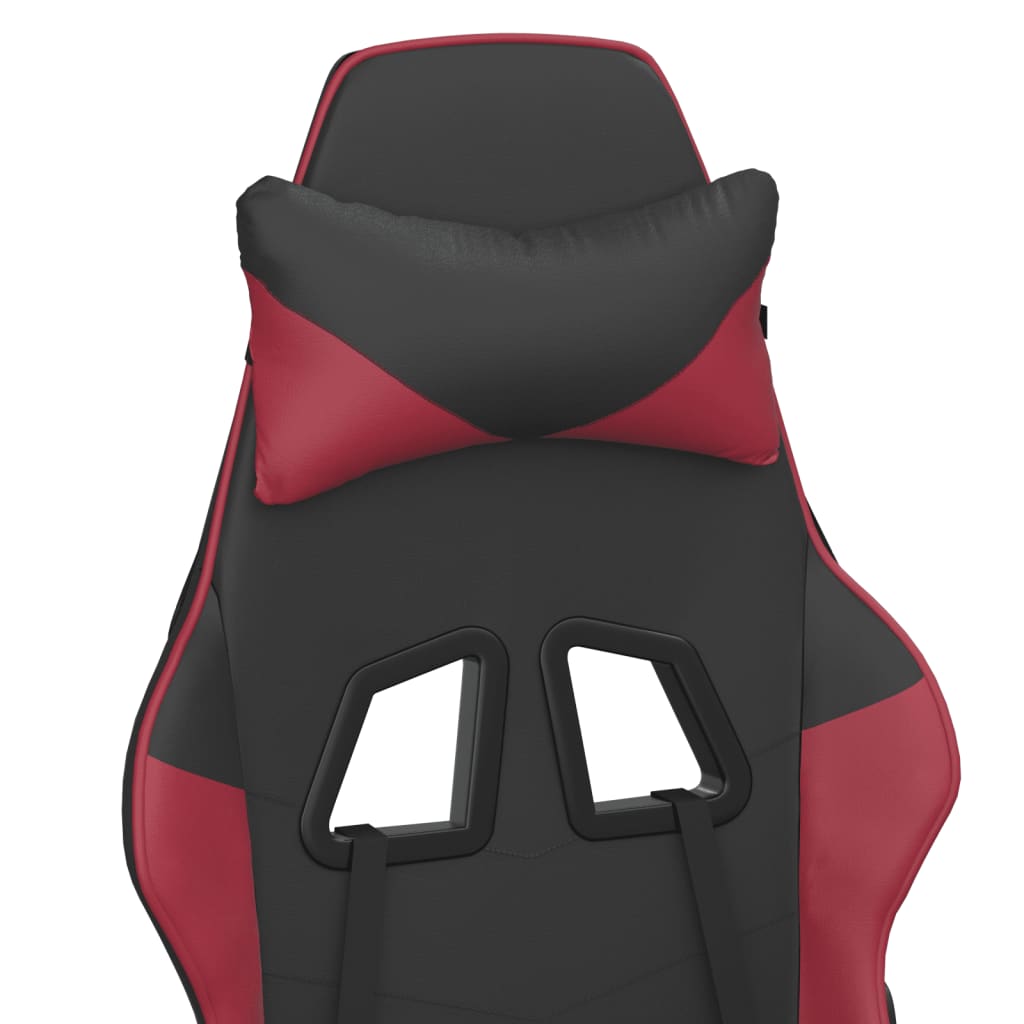 Chaise de jeu de massage Noir et rouge bordeaux Similicuir - XIOS