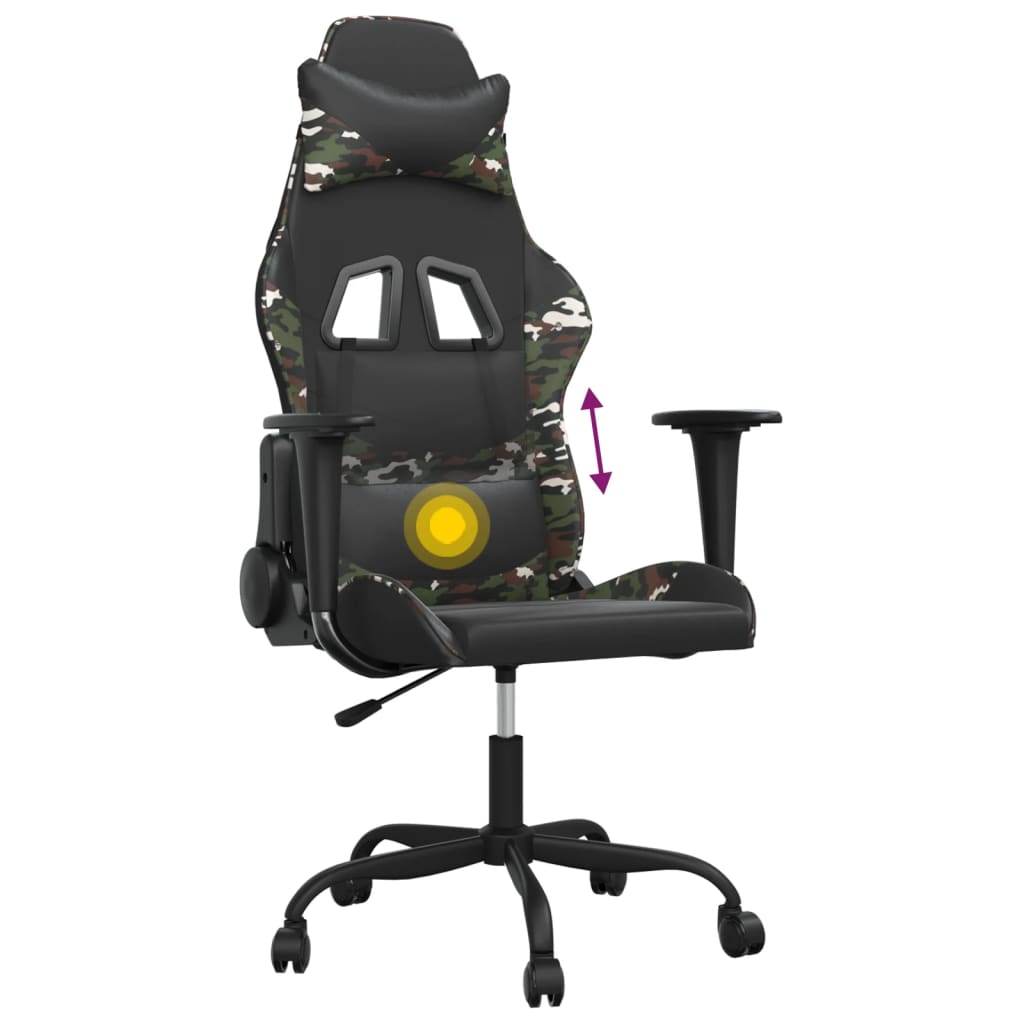 Chaise de jeu de massage Noir et camouflage Similicuir - XIOS