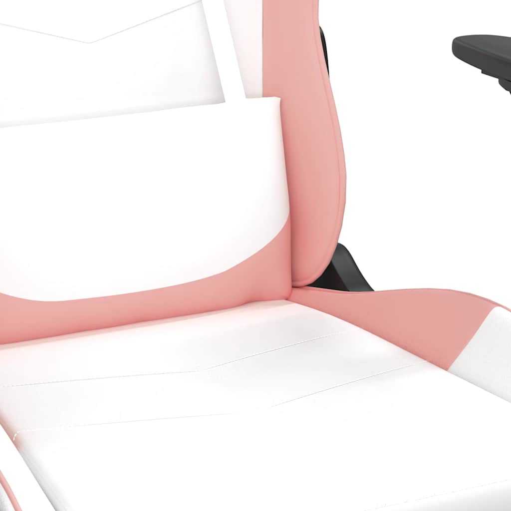 Chaise de jeu de massage avec repose-pied Blanc rose Similicuir - XIOS