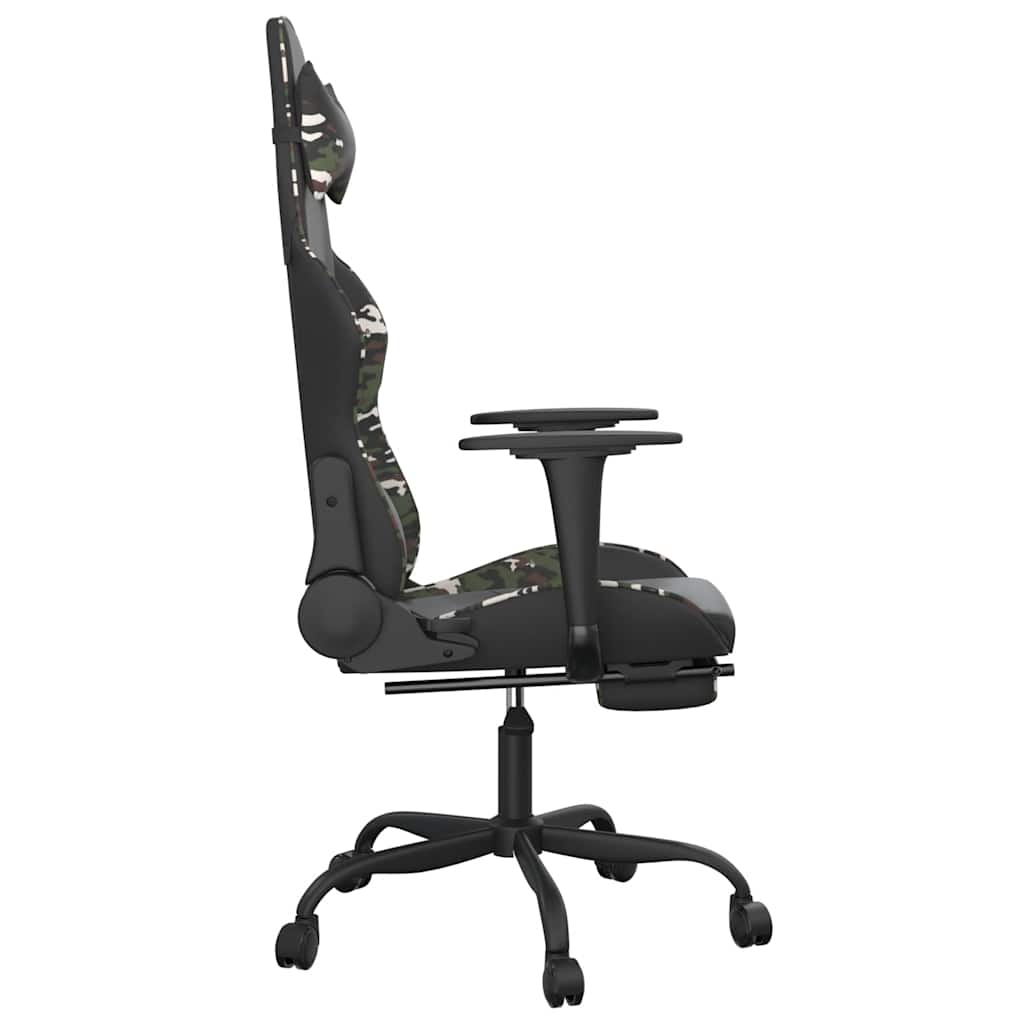 Chaise de jeu de massage repose-pied Noir&Camouflage Similicuir - XIOS