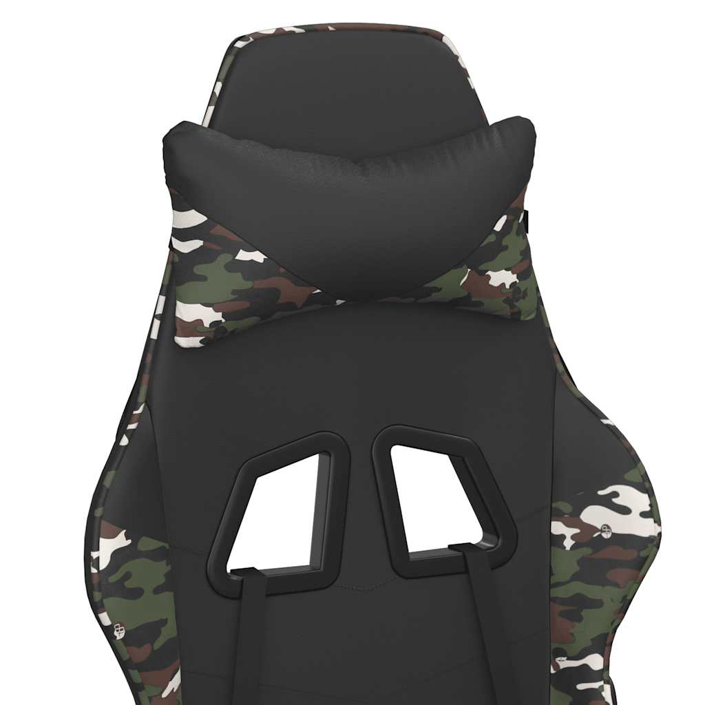 Chaise de jeu de massage repose-pied Noir&Camouflage Similicuir - XIOS