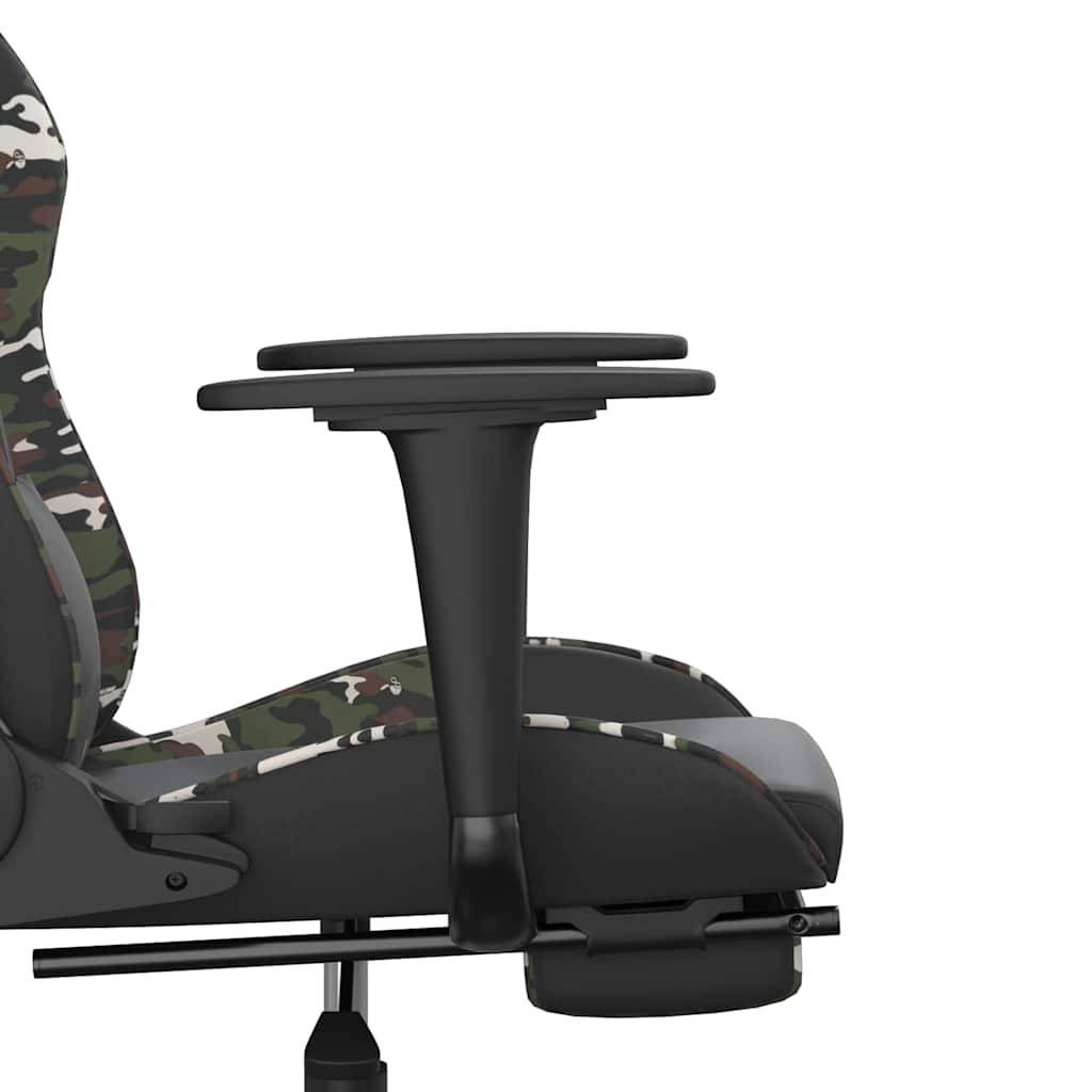 Chaise de jeu de massage repose-pied Noir&Camouflage Similicuir - XIOS