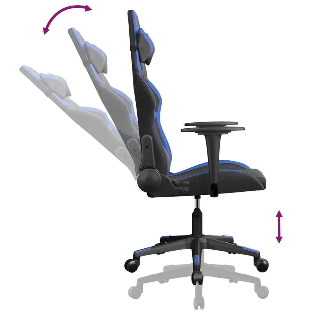 Chaise de jeu de massage Noir et bleu Similicuir - XIOS