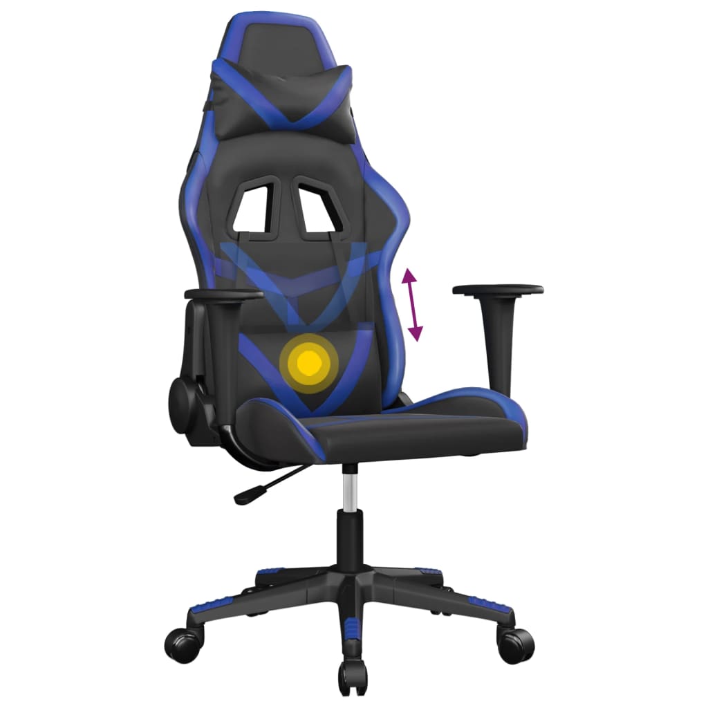 Chaise de jeu de massage Noir et bleu Similicuir - XIOS