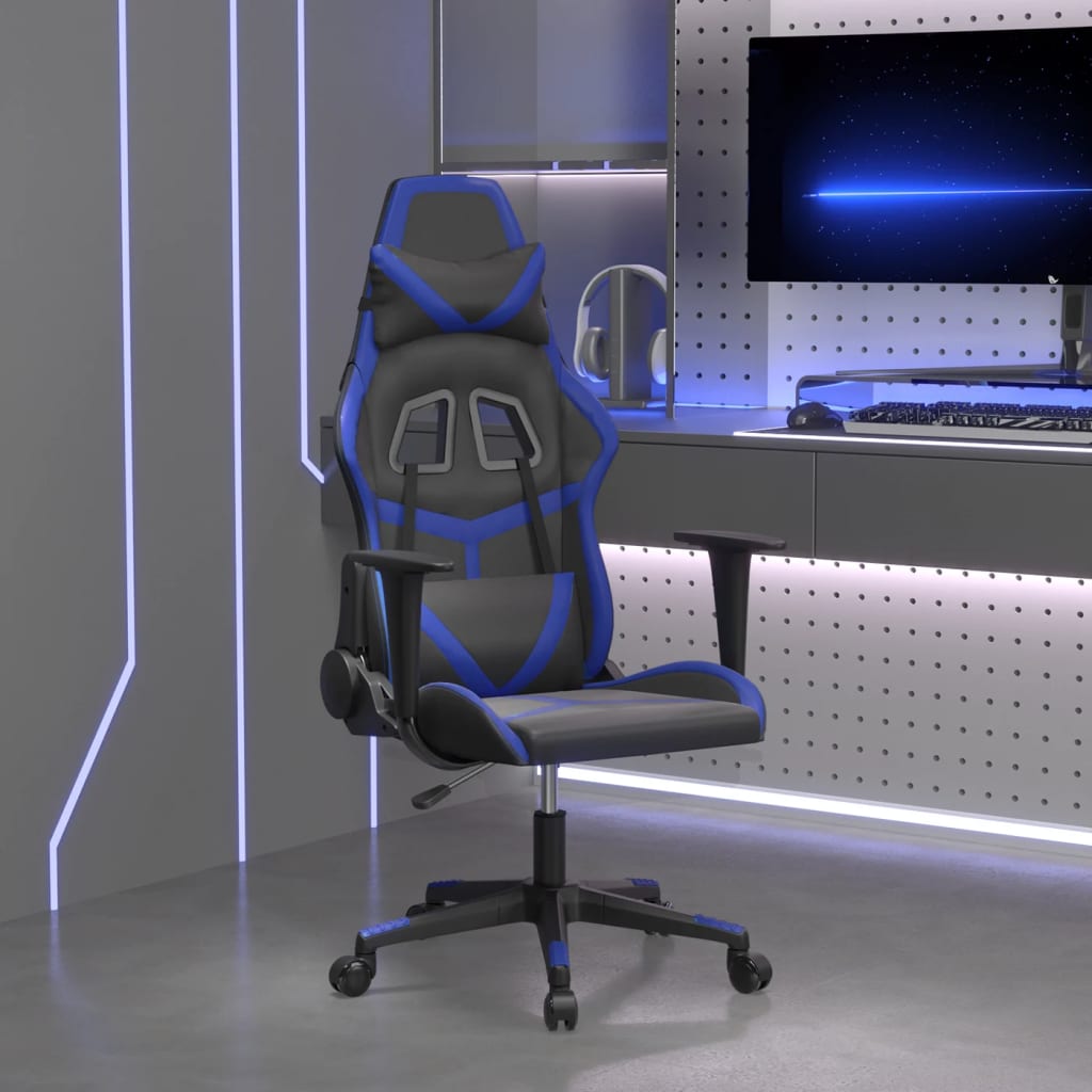 Chaise de jeu de massage Noir et bleu Similicuir - XIOS
