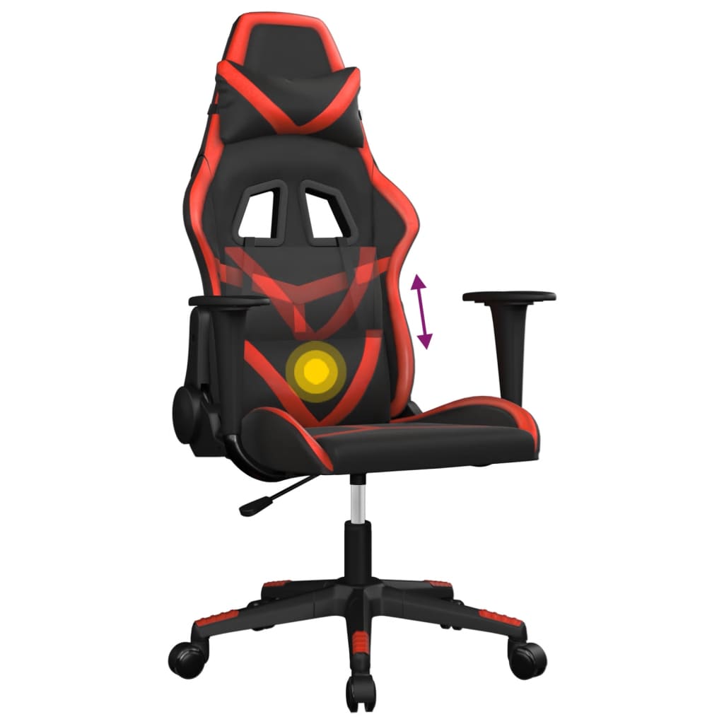 Chaise de jeu de massage Noir et rouge Similicuir - XIOS