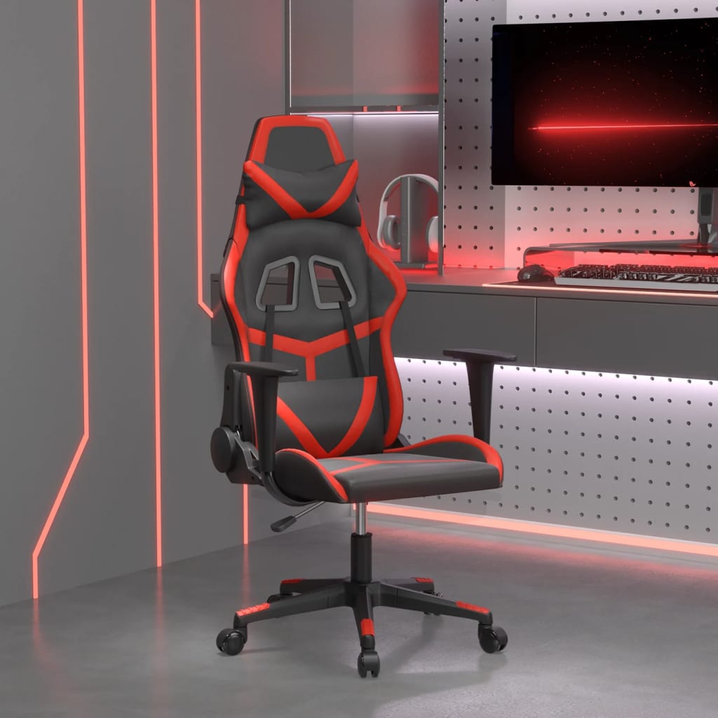Chaise de jeu de massage Noir et rouge Similicuir - XIOS