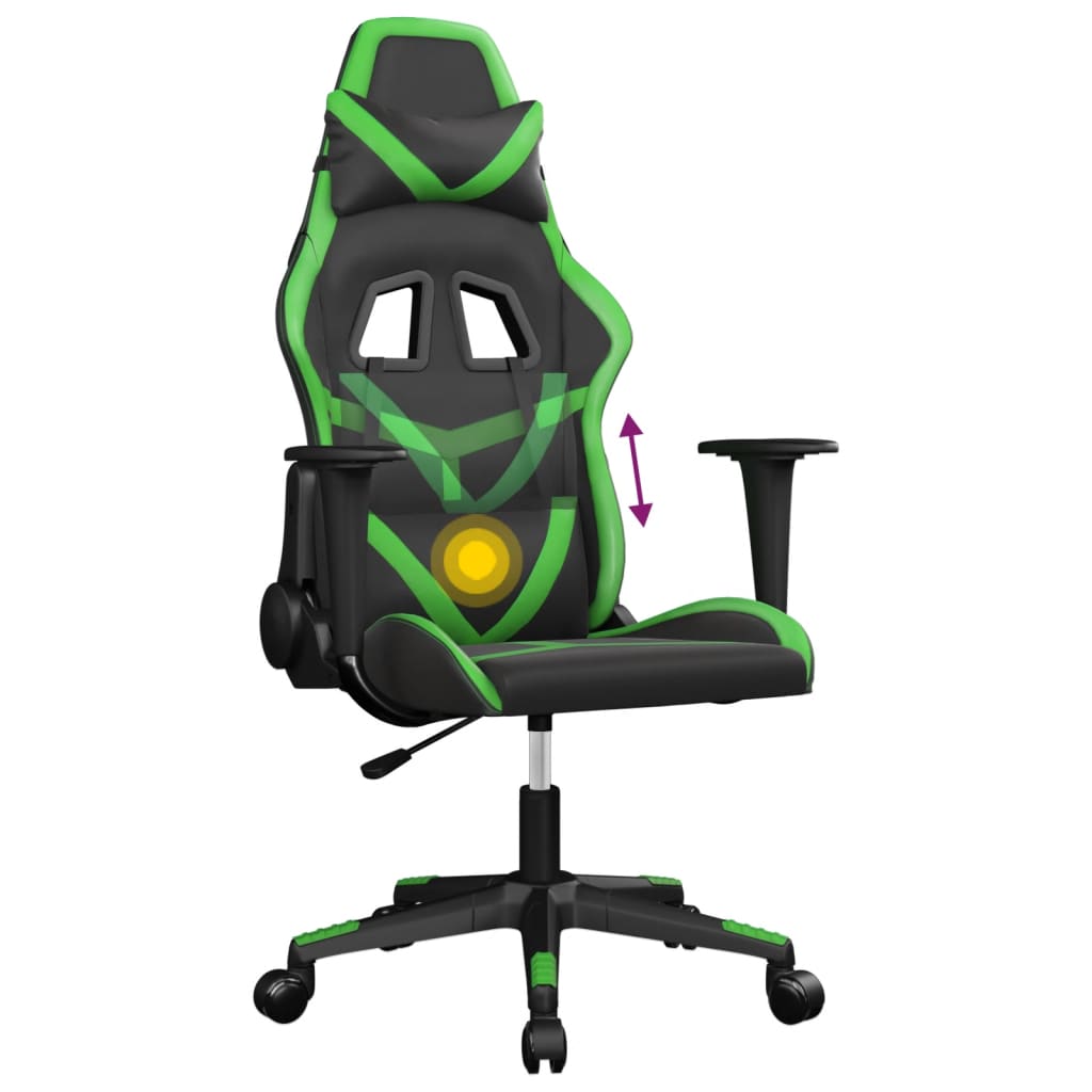 Chaise de jeu de massage Noir et vert Similicuir - XIOS