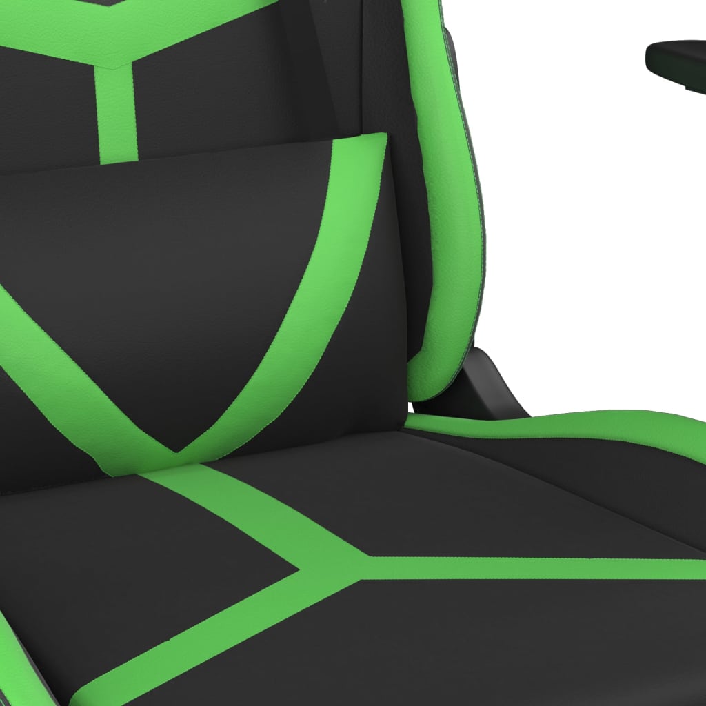 Chaise de jeu de massage Noir et vert Similicuir - XIOS