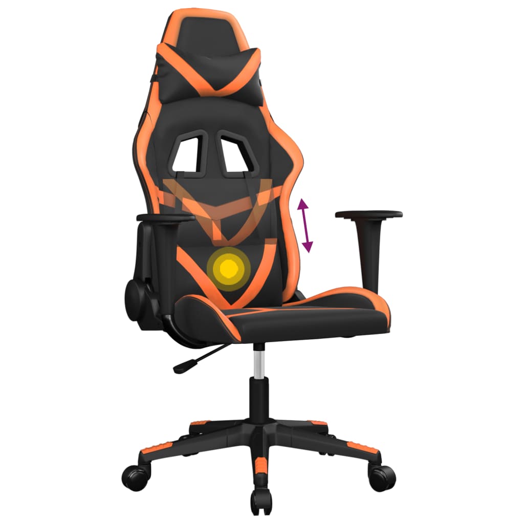 Chaise de jeu de massage Noir et orange Similicuir - XIOS