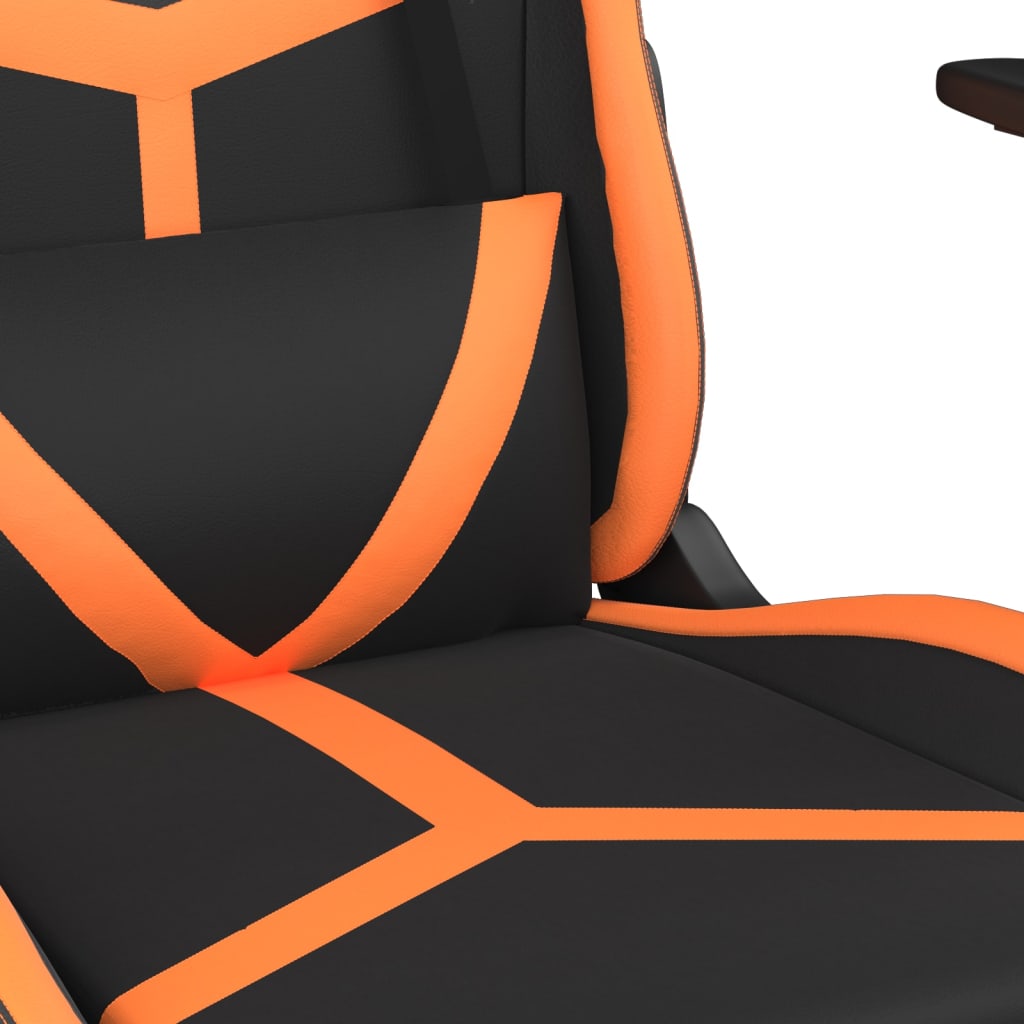 Chaise de jeu de massage Noir et orange Similicuir - XIOS