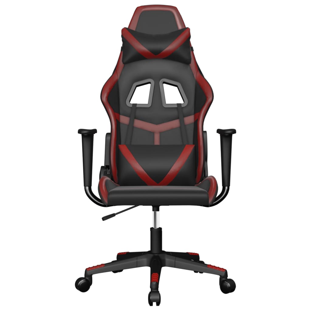 Chaise de jeu de massage Noir et rouge bordeaux Similicuir - XIOS