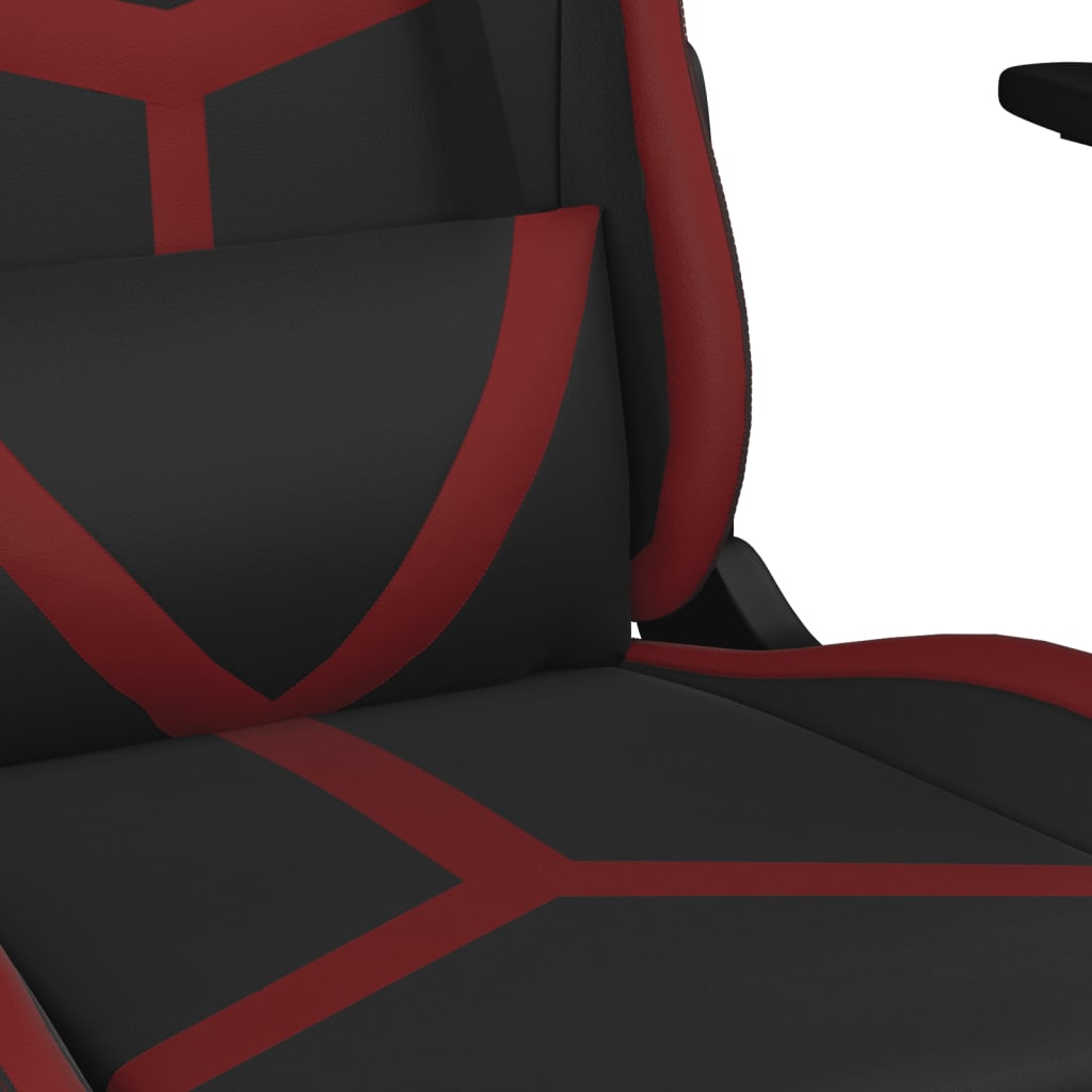 Chaise de jeu de massage Noir et rouge bordeaux Similicuir - XIOS