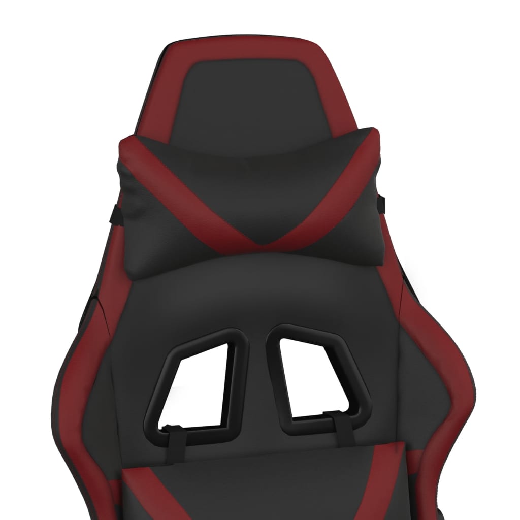 Chaise de jeu de massage Noir et rouge bordeaux Similicuir - XIOS