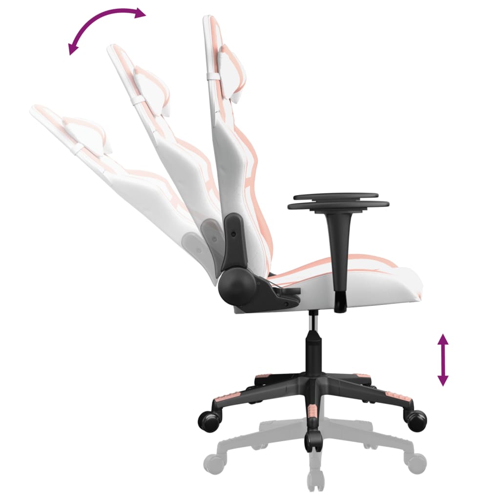 Chaise de jeu de massage Blanc et rose Similicuir - XIOS
