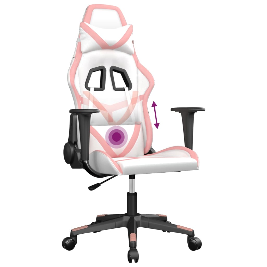 Chaise de jeu de massage Blanc et rose Similicuir - XIOS