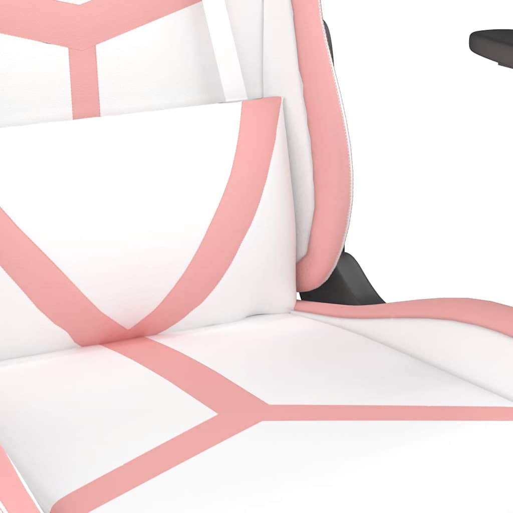Chaise de jeu de massage avec repose-pied Blanc&Rose Similicuir - XIOS