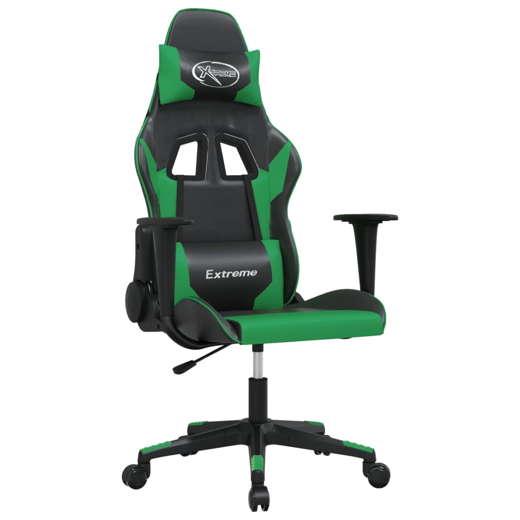 Chaise de jeu de massage Noir et vert Similicuir - XIOS