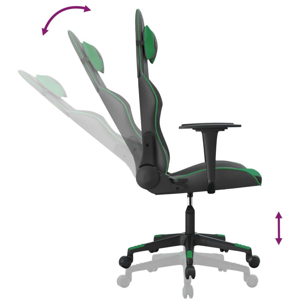 Chaise de jeu de massage Noir et vert Similicuir - XIOS