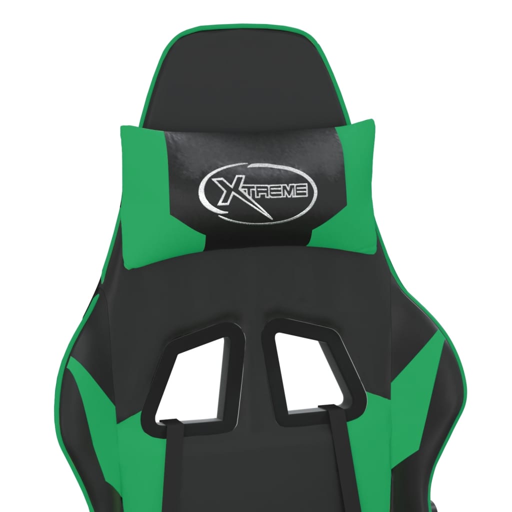 Chaise de jeu de massage Noir et vert Similicuir - XIOS