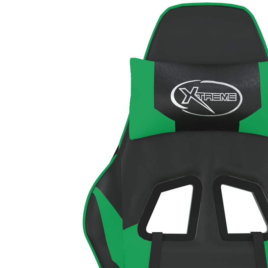 Chaise de jeu de massage Noir et vert Similicuir - XIOS