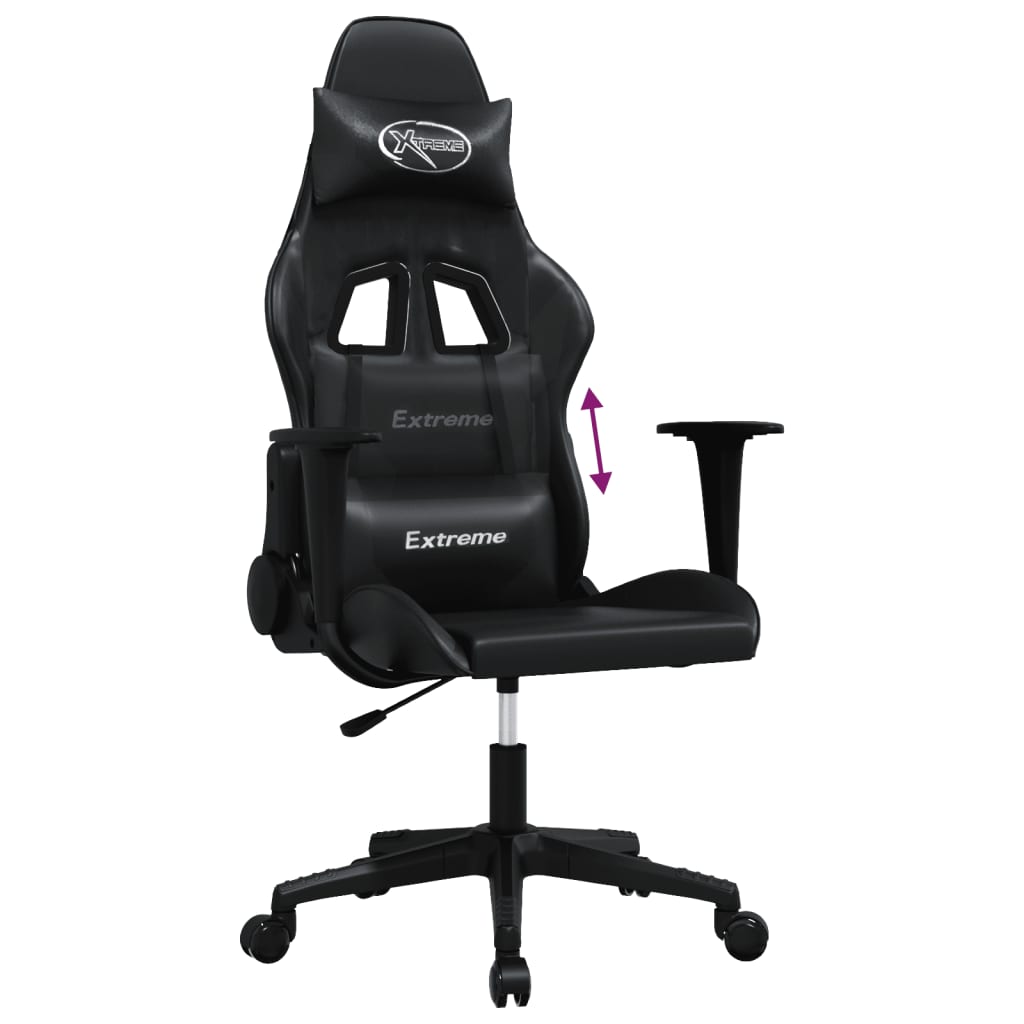 Chaise de jeu de massage noir similicuir - XIOS
