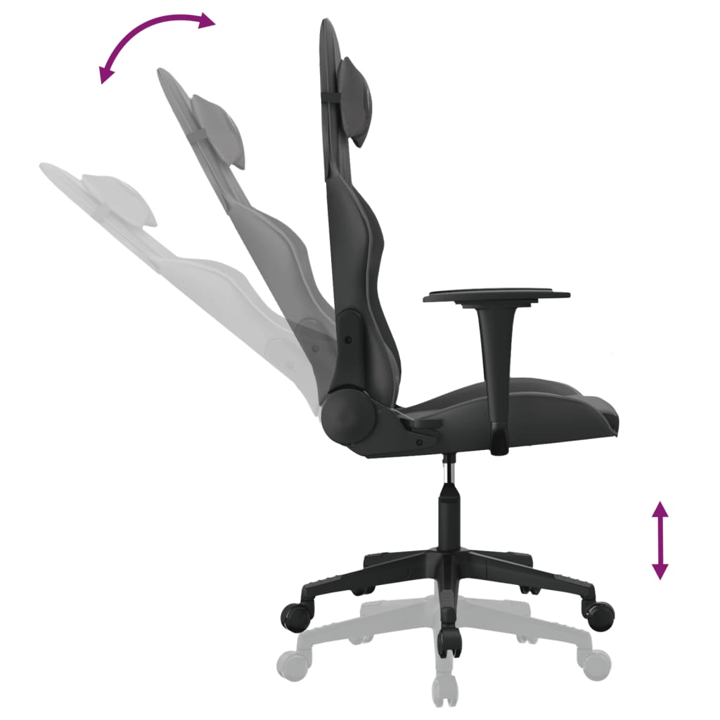 Chaise de jeu de massage noir similicuir - XIOS
