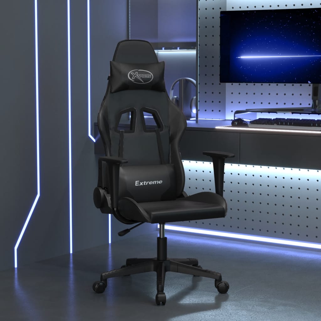 Chaise de jeu de massage noir similicuir - XIOS