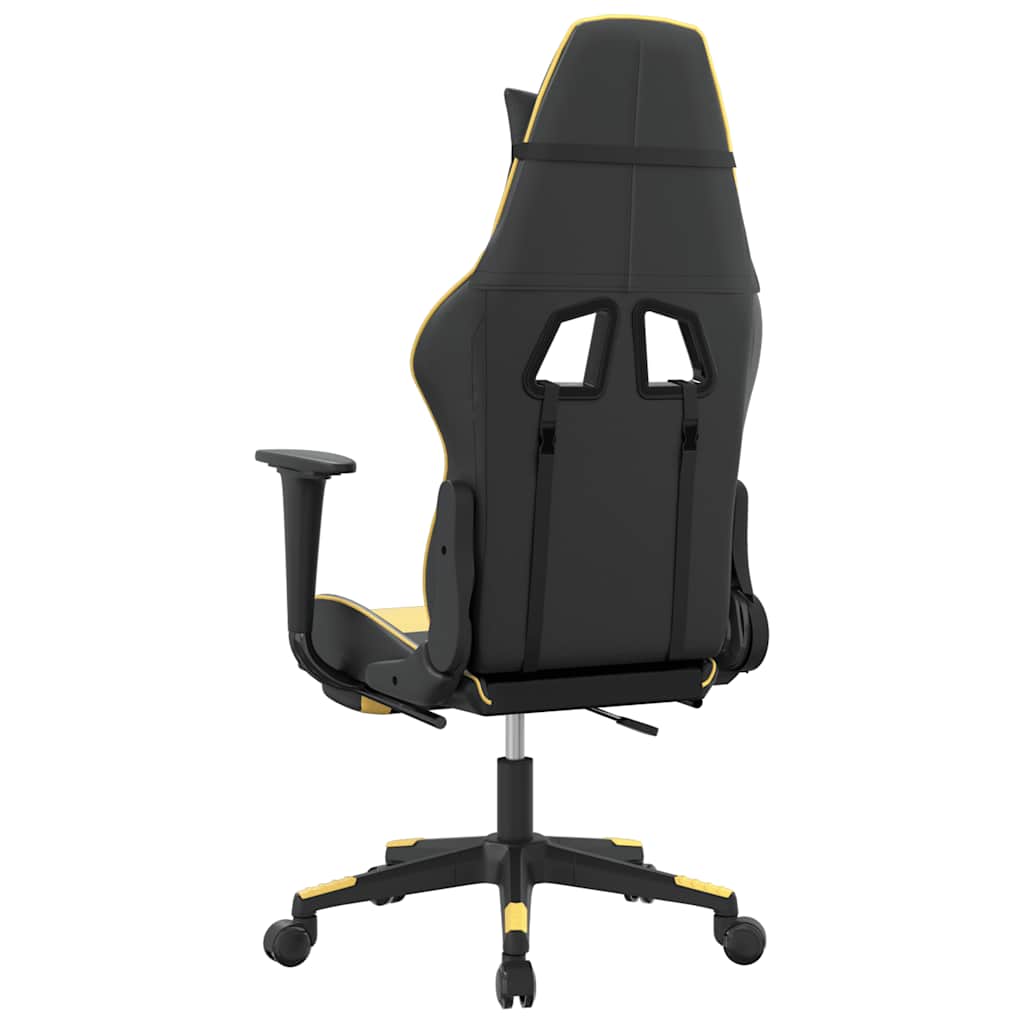 Chaise de jeu de massage et repose-pied Noir doré Similicuir - XIOS