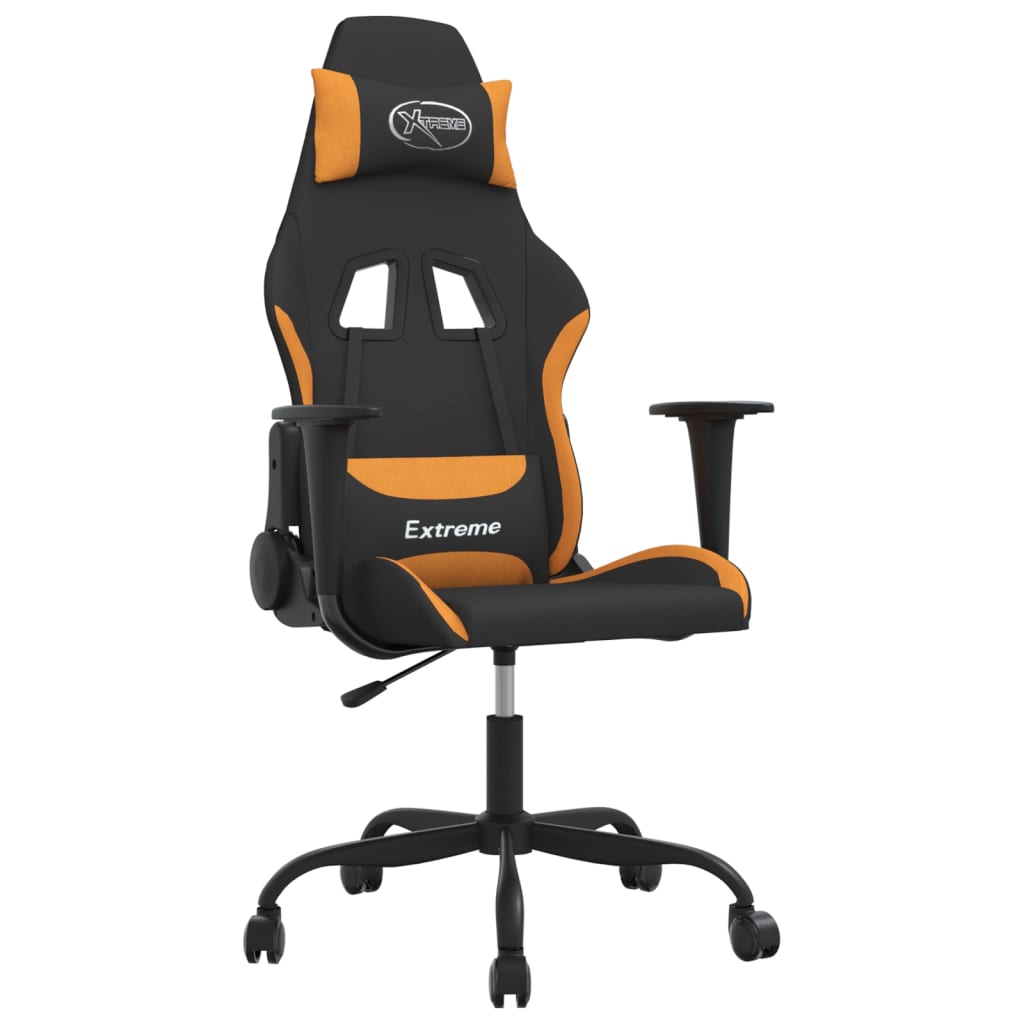 Chaise de jeu de massage Noir et orange Tissu - XIOS
