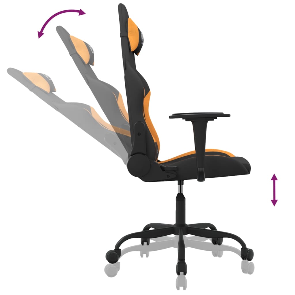 Chaise de jeu de massage Noir et orange Tissu - XIOS