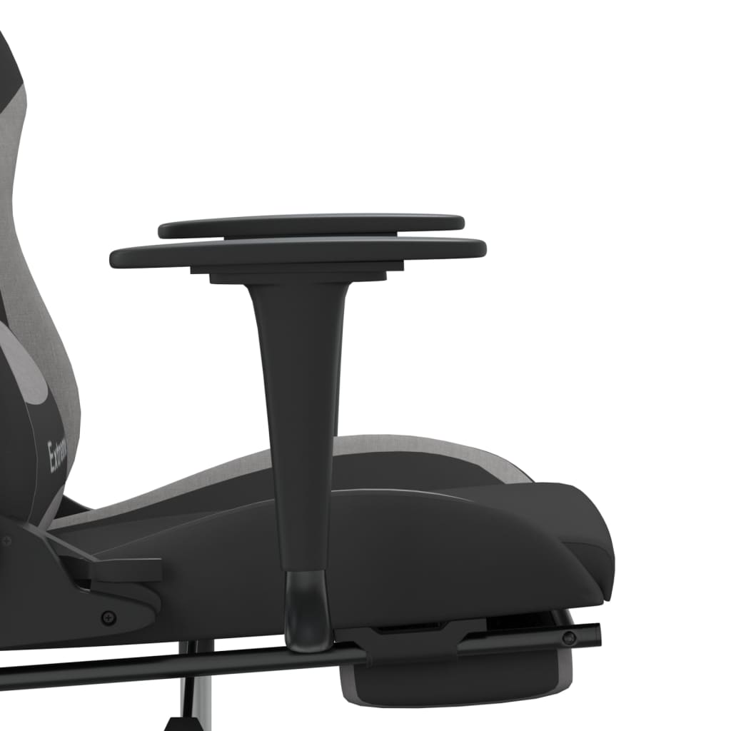 Chaise de jeu de massage repose-pied Noir et gris clair Tissu - XIOS