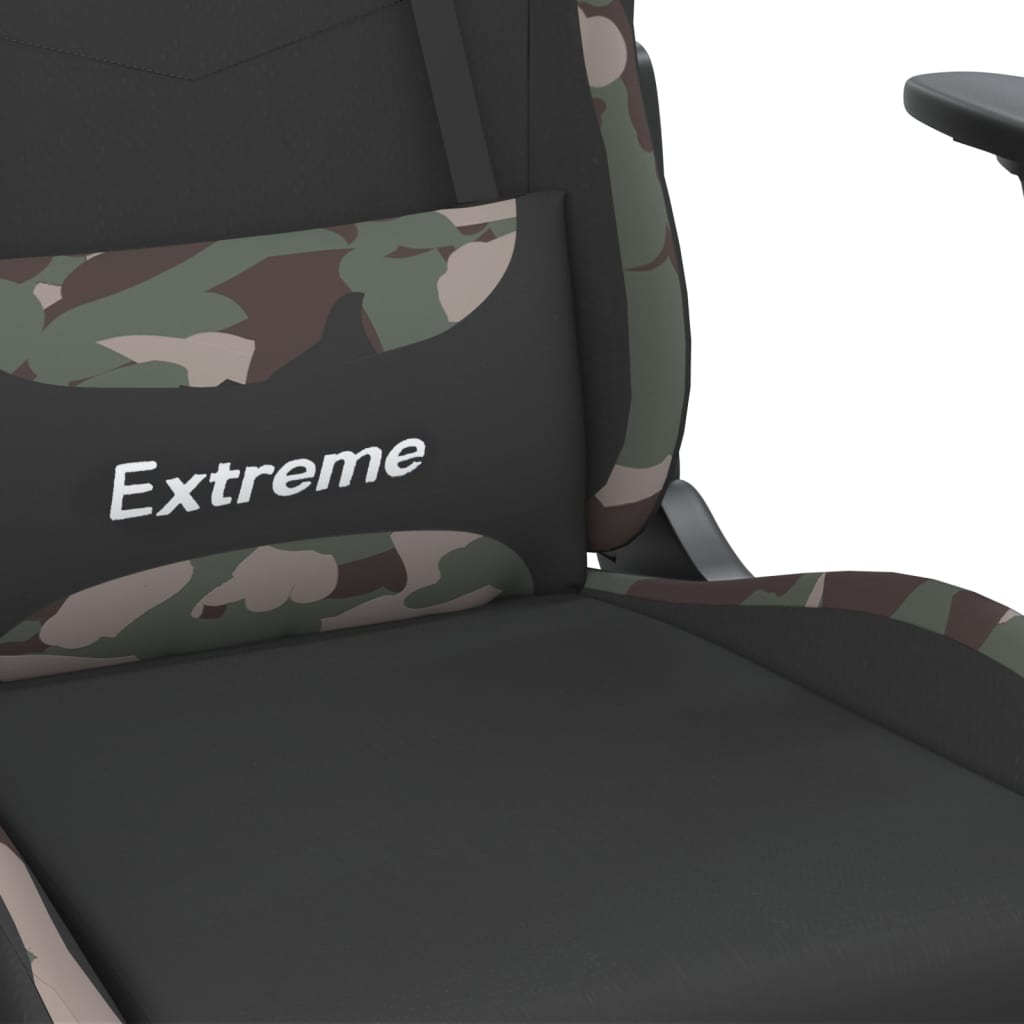 Chaise de jeu de massage repose-pied Noir et camouflage Tissu - XIOS