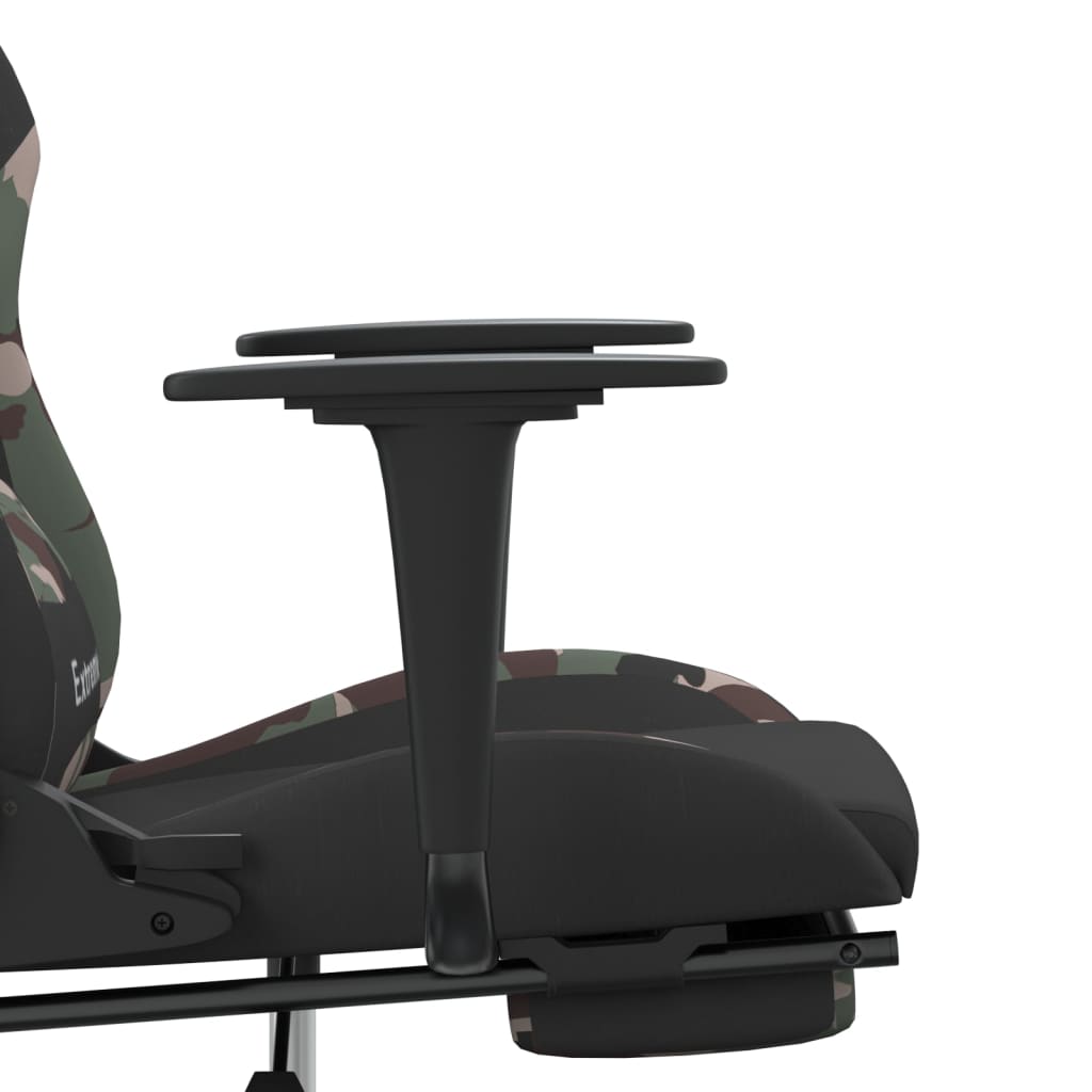 Chaise de jeu de massage repose-pied Noir et camouflage Tissu - XIOS