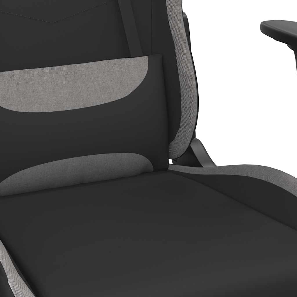 Chaise de jeu de massage repose-pied Noir et gris clair Tissu - XIOS