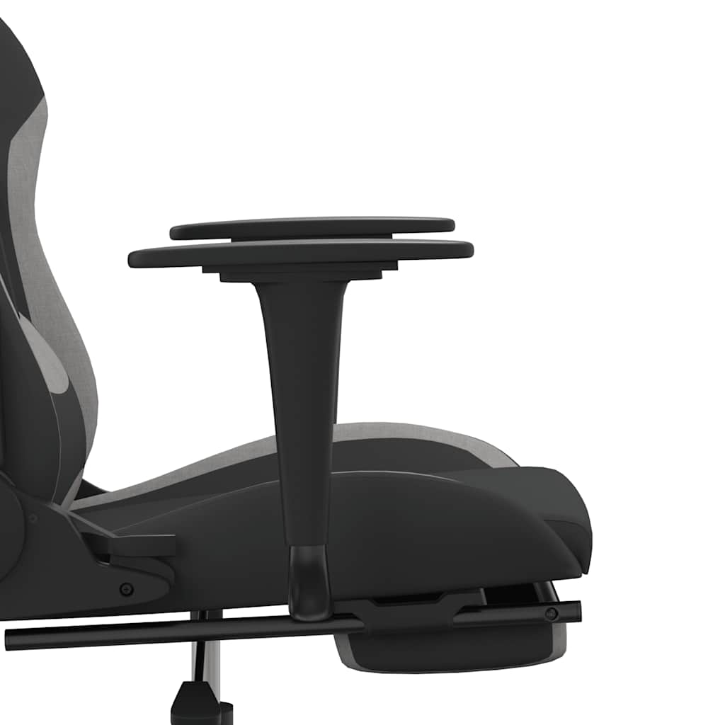 Chaise de jeu de massage repose-pied Noir et gris clair Tissu - XIOS